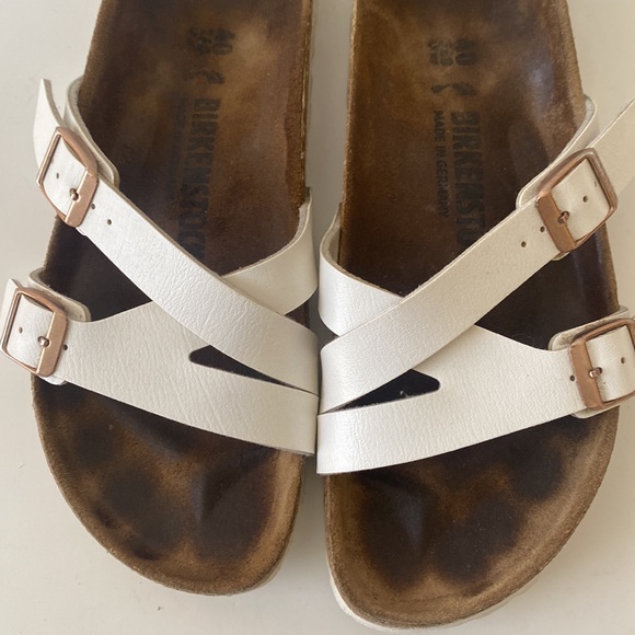 BIRKENSTOCK Yao Birko-Flor Patent Women's Sanda Patent White Sz L 9 M 7 - Picture 15 of 15